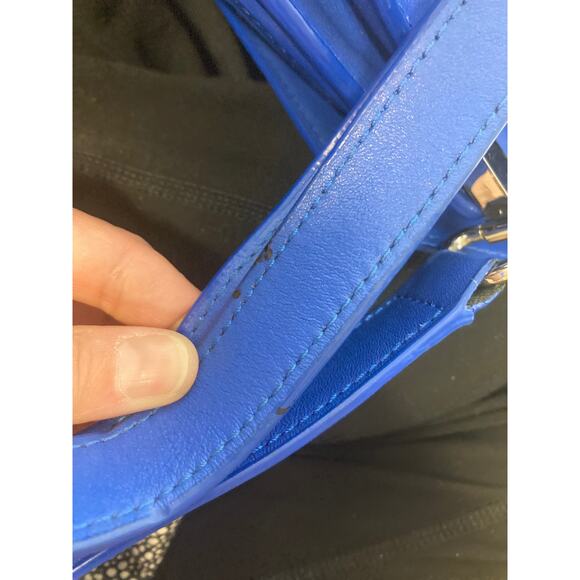 LOEFFLER RANDALL, MEDIUM BLUE LEATHER CROSSBODY BAG (ASIS) - Picture 15 of 16